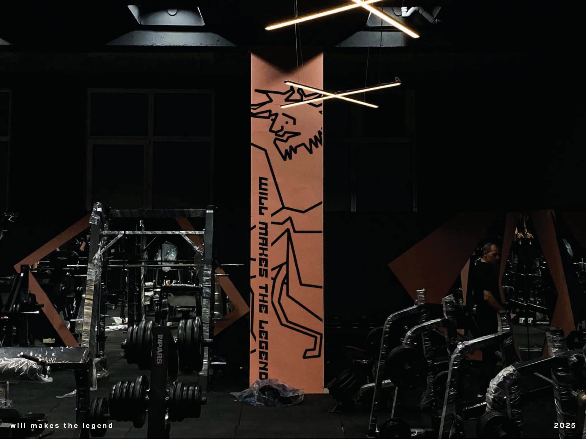Akvan Gym lettering installed across the training hall